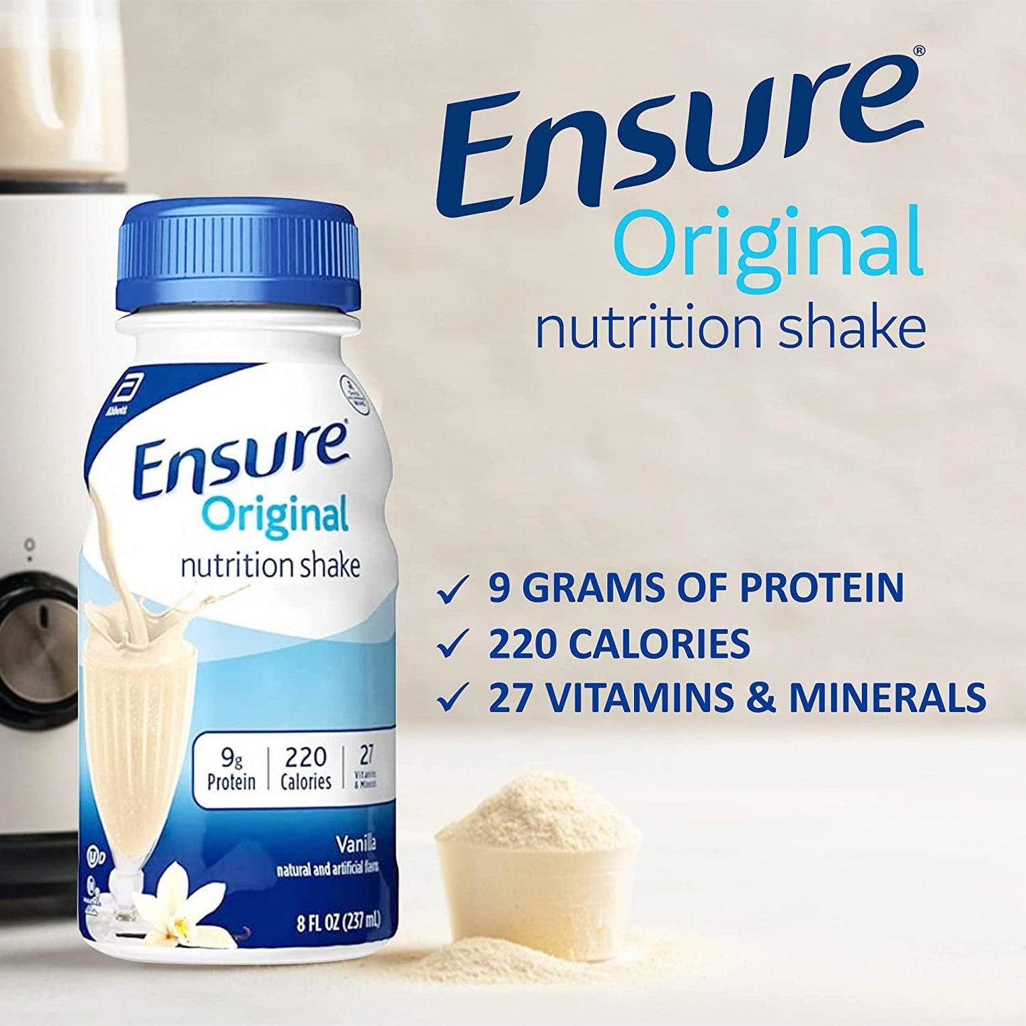 Ensure Nutrition Shake, 9g Protein Chocolate, Vanilla, Strawberry - 6 Pack