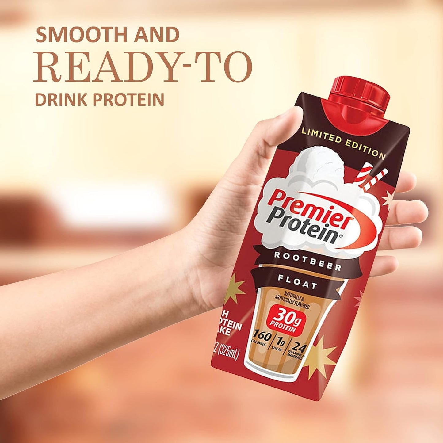 Premier Protein Shake Root Beer11 Fl oz , High-Protein Drink - 6 Bottles