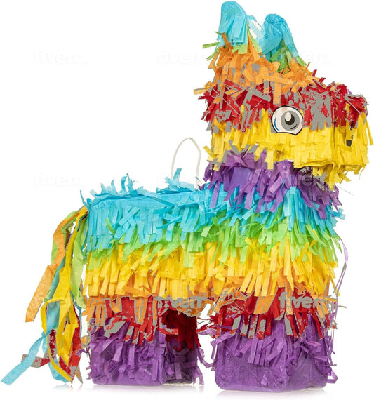 Donkey Pinata Cinco de Mayo 16.5 Inches Mexican Piñata, Colorful Decorations for Birthdays, Graduations, Easter, Fiesta and Party Favors