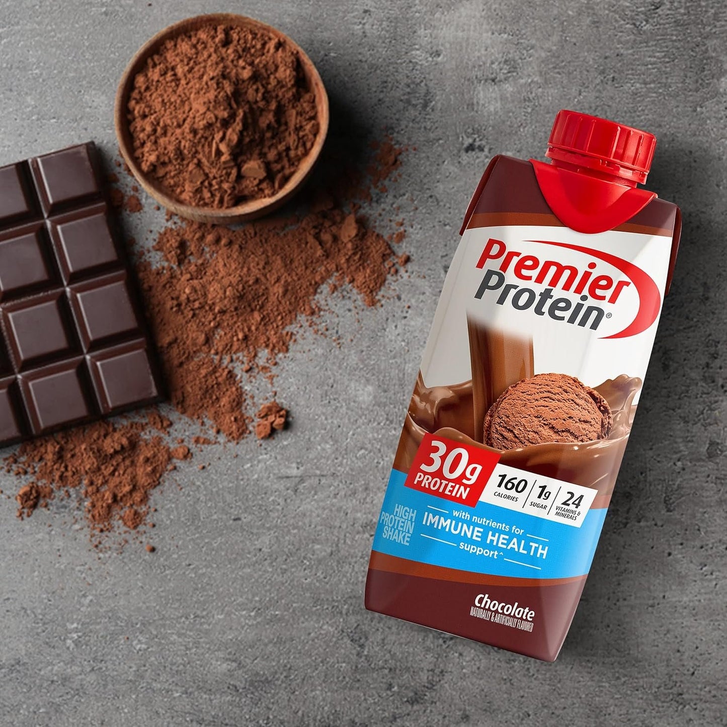 Premier Protein Shakes 6 Bottles Variety Pack in The Award Box Packaging 11 Fl. Oz Each (2 Chocolate, 2 Vanilla, 2 Cake Batter)