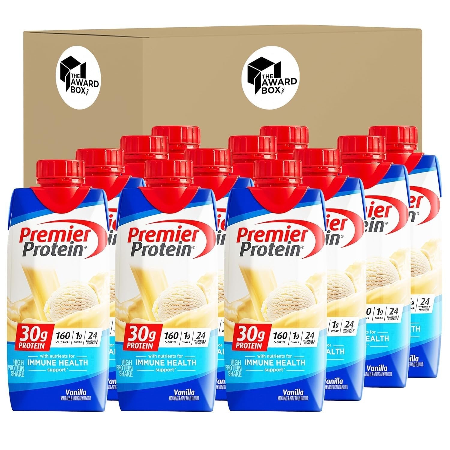 Premier Protein Shakes Vanilla 11 fl oz in The Award Box Packaging - Pack of 12