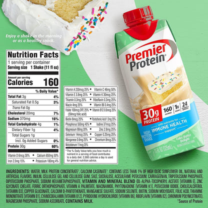 Premier Protein Shakes 6 Bottles Cake Batter Delight in The Award Box Packaging 11 Fl. Oz Each