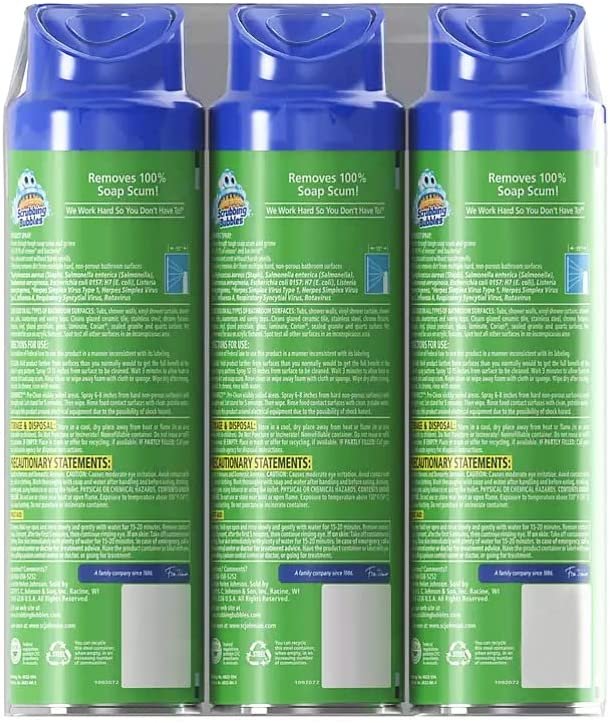 Scrubbing Bubbles Mega Shower Foamer With Ultra Cling Bathroom Cleaner, 20 Ounce, (Pack of 3) Includes Bonus Microfiber cleaning cloth