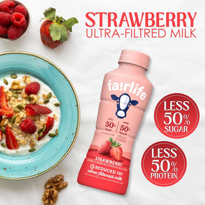 Fairlife Ultra Filtered Milk Strawberry 2% Reduced Fat Milk 6 Pack, 14 Fl Oz -6 Bottles