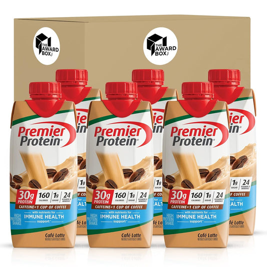 Premier Protein Shake Cafe Latte11 Fl oz In The Award Box Packaging High-Protein Drink - 6 Bottles