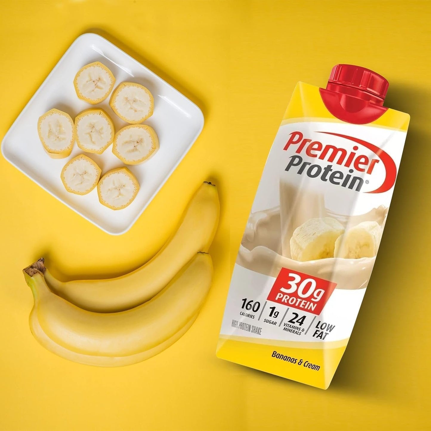 Premier Protein Shake  Bananas and Cream11 Fl oz, High-Protein Drink - 6 Bottles