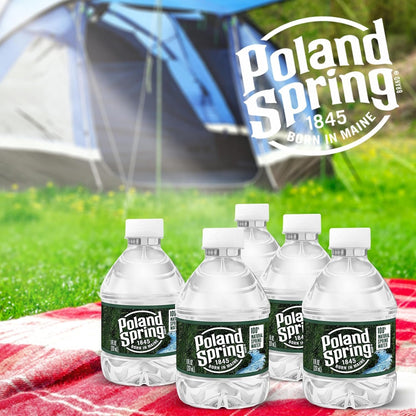 Poland-Spring 8 oz Mini Water Bottles - 48 Pack Mini Bottled Spring Water for On-the-Go and Home Office Use - BPA-Free