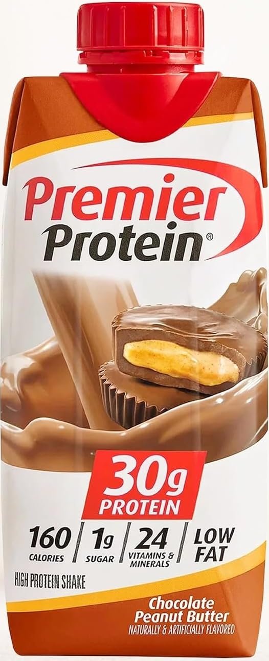 Premier Protein  Shakes Chocolate  Peanut Butter in The Award Box Packaging 11 Fl. Oz Each Pack of 10