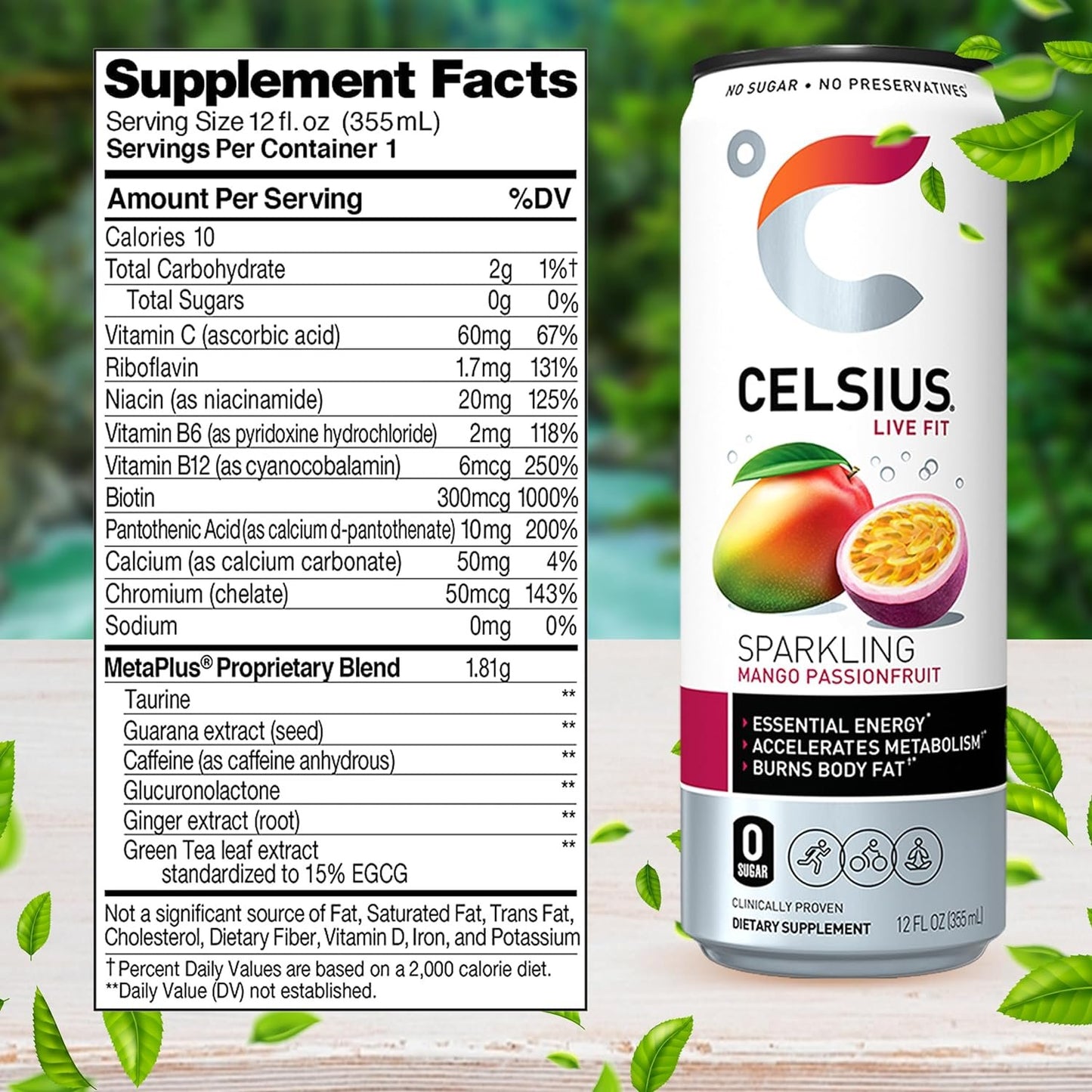 Celsius Sparkling Essential Energy Drink No Sugar or Preservatives 12 fl oz, Slim Cans Assorted Variety 12 Pack, in The Award Box Packaging Combo Box