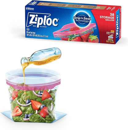 ZiplocBags Assortment Variety of 54 Freezer Quart 38 Freezer Gallon 125 Sandwich 52 Storage Gallon (269 Bags)