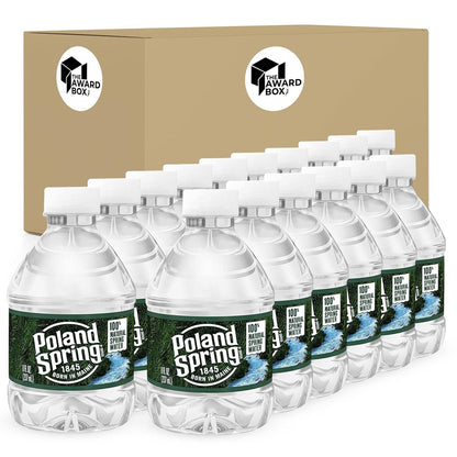 The Award Box Package of 100% Natural Premium Spring Water - 8 Fl Oz Bottles | Pack of 16