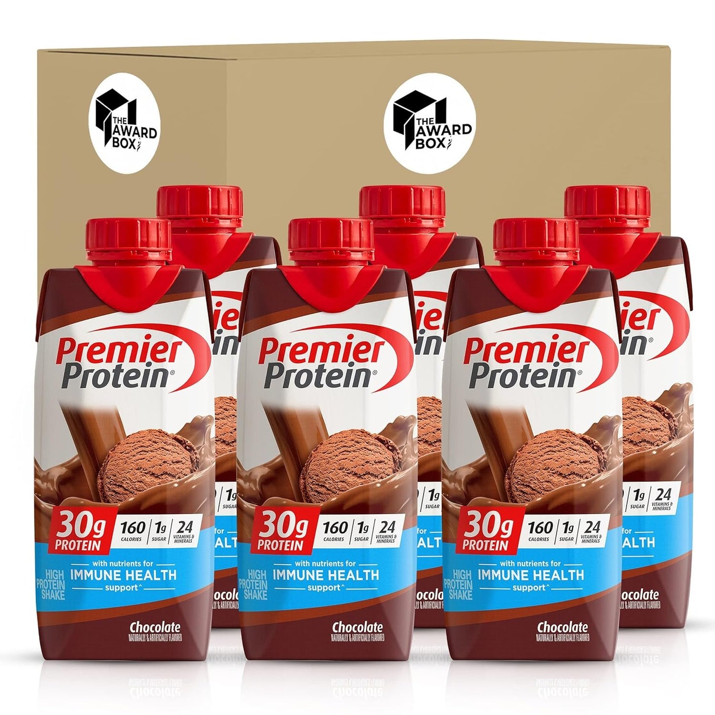 Premier Protein Shake Chocolate 11 Fl oz In The Award Box Packaging High-Protein Drink - 6 Bottles