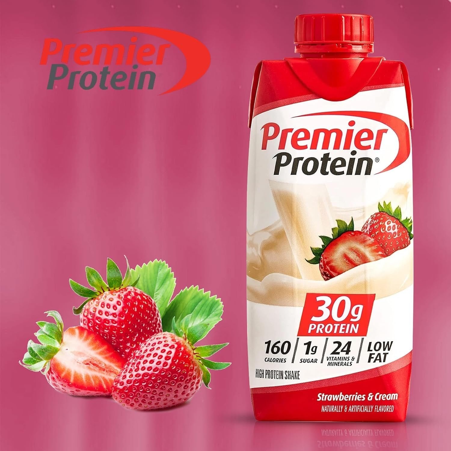 Premier Protein Shake Chocolate, Strawberry, Vanilla 11.5 fl oz Variety Sampler  (4 each) | 30g Protein - Pack of 12