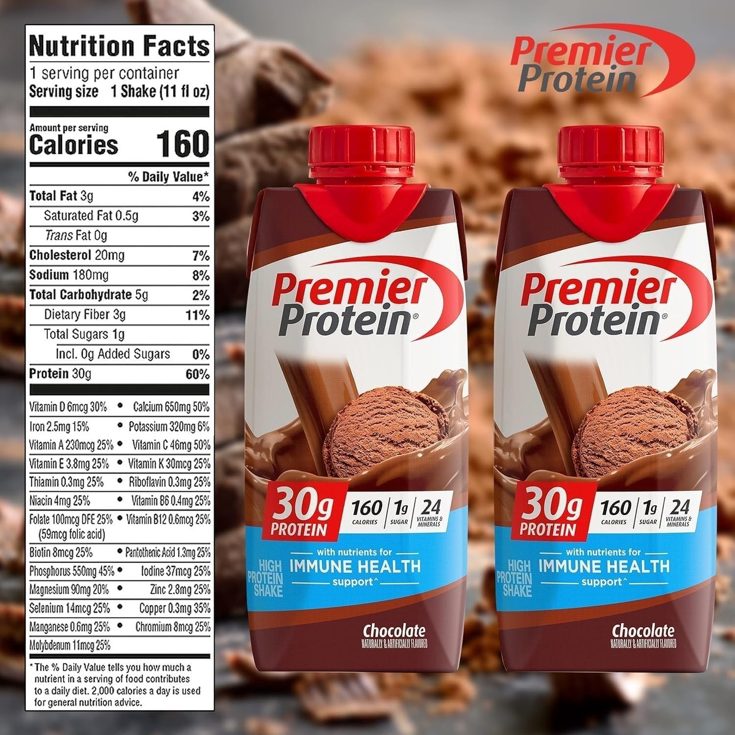 Premier Protein Shakes Chocolate 11 fl oz in The Award Box - Pack of 12