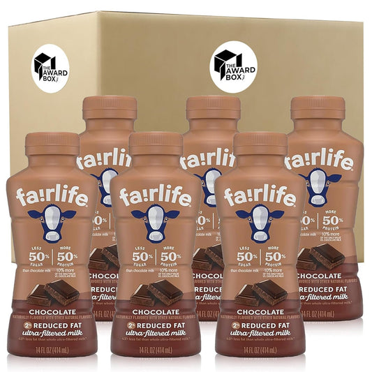 Fairlife 2% Ultra-Filtered Milk Chocolate 6 Pack - High Protein 23g - 14 Fl Oz in The Award Box Packaging