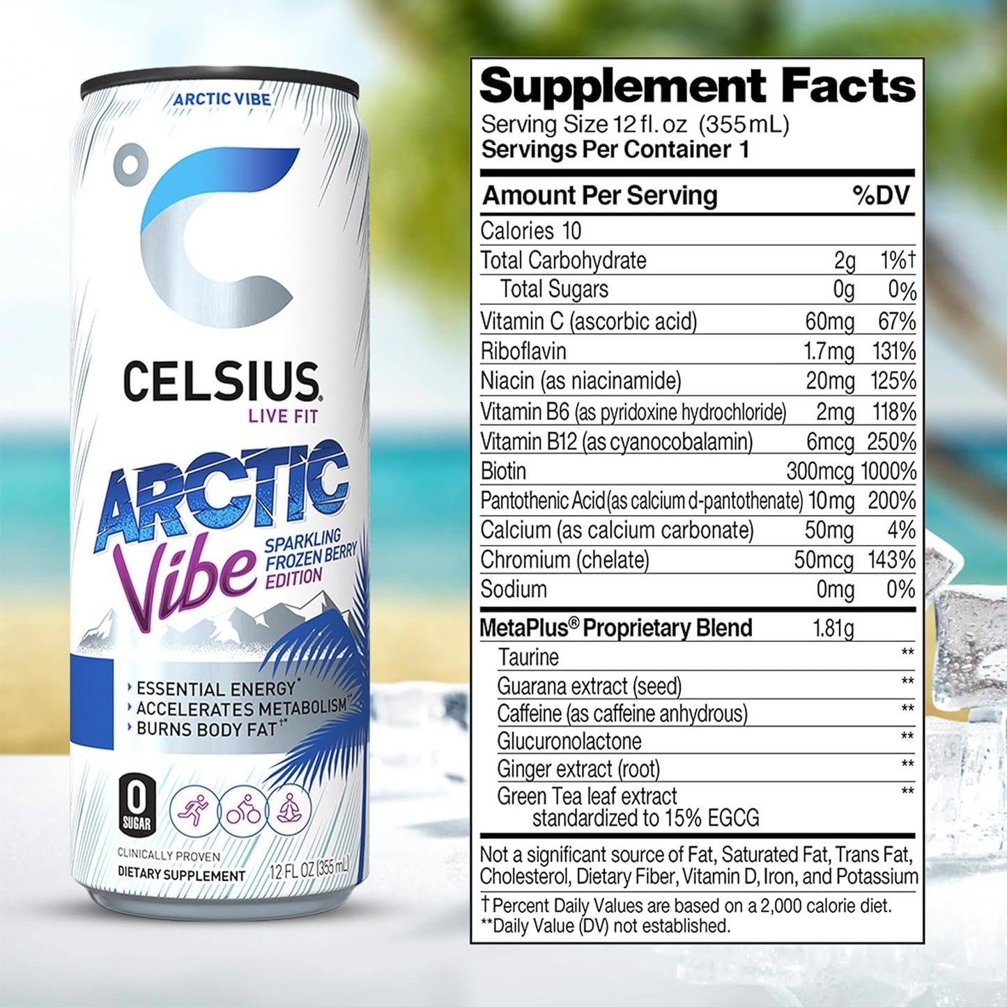 Celsius Sparkling Essential Energy Drink No Sugar or Preservatives 12 fl oz, Slim Cans Assorted Variety 12 Pack, in The Award Box Packaging Combo Box