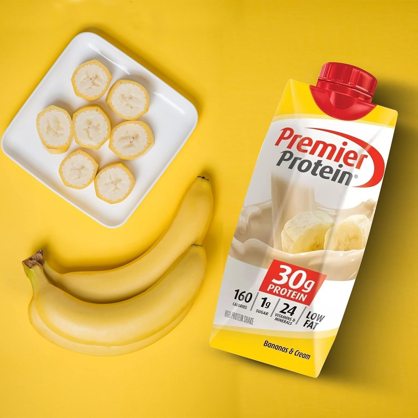 Premier Protein Shake   Bananas and Cream11 Fl oz In The Award Box Packaging High-Protein Drink - 6 Bottles