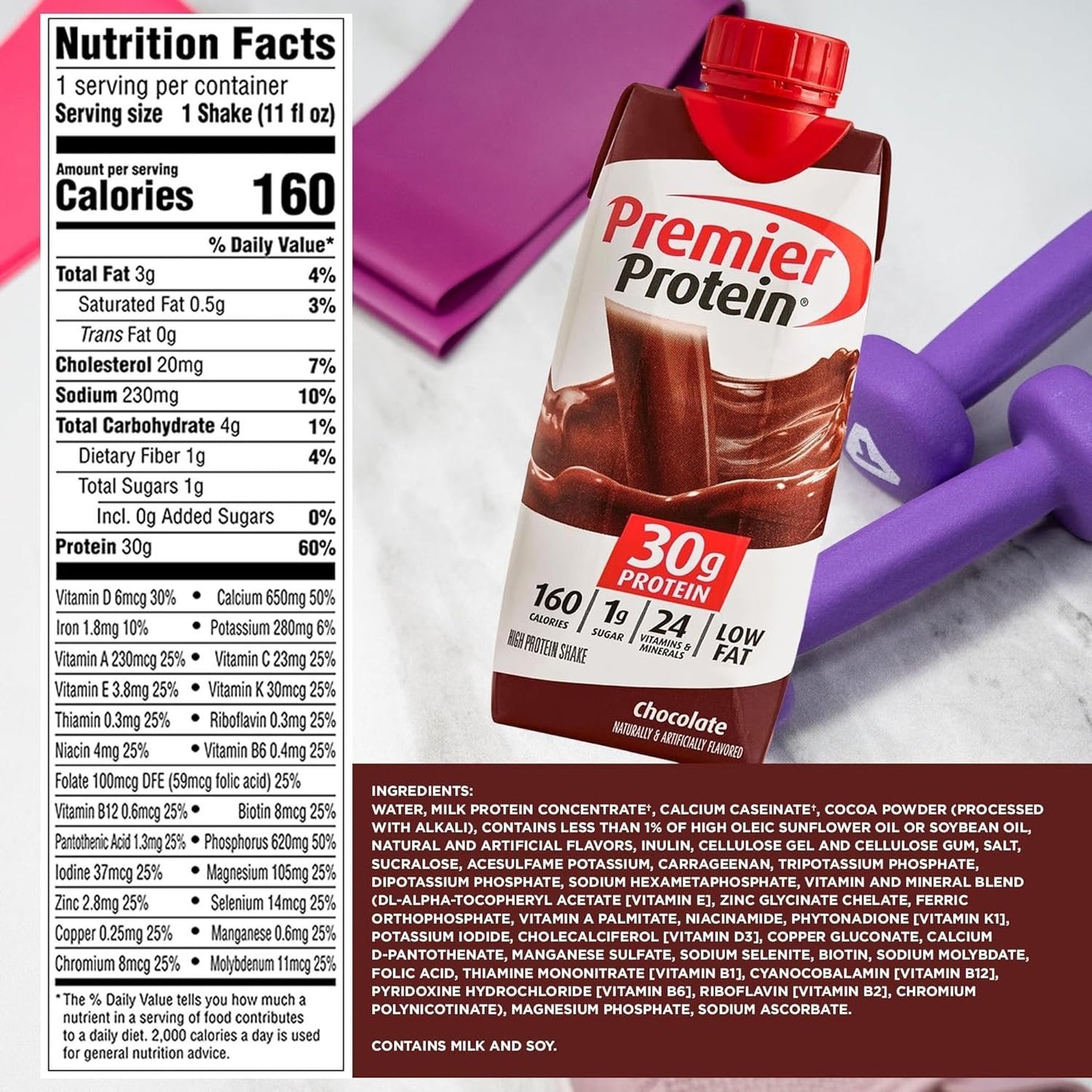 Premier Protein Shakes Chocolate 11 fl oz in The Award Box - Pack of 12