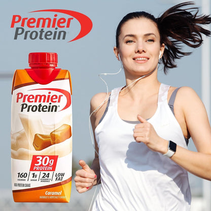 Premier Protein Shake   Caramel 11 Fl oz,  High-Protein Drink - 6 Bottles