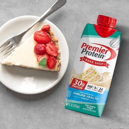 Premier Protein Shakes 6 Bottles Cake Batter Delight in The Award Box Packaging 11 Fl. Oz Each