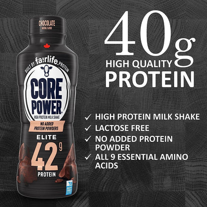 Core Power Elite High Protein Shakes Chocolate 42 Grams 14 Oz, 6 Bottles