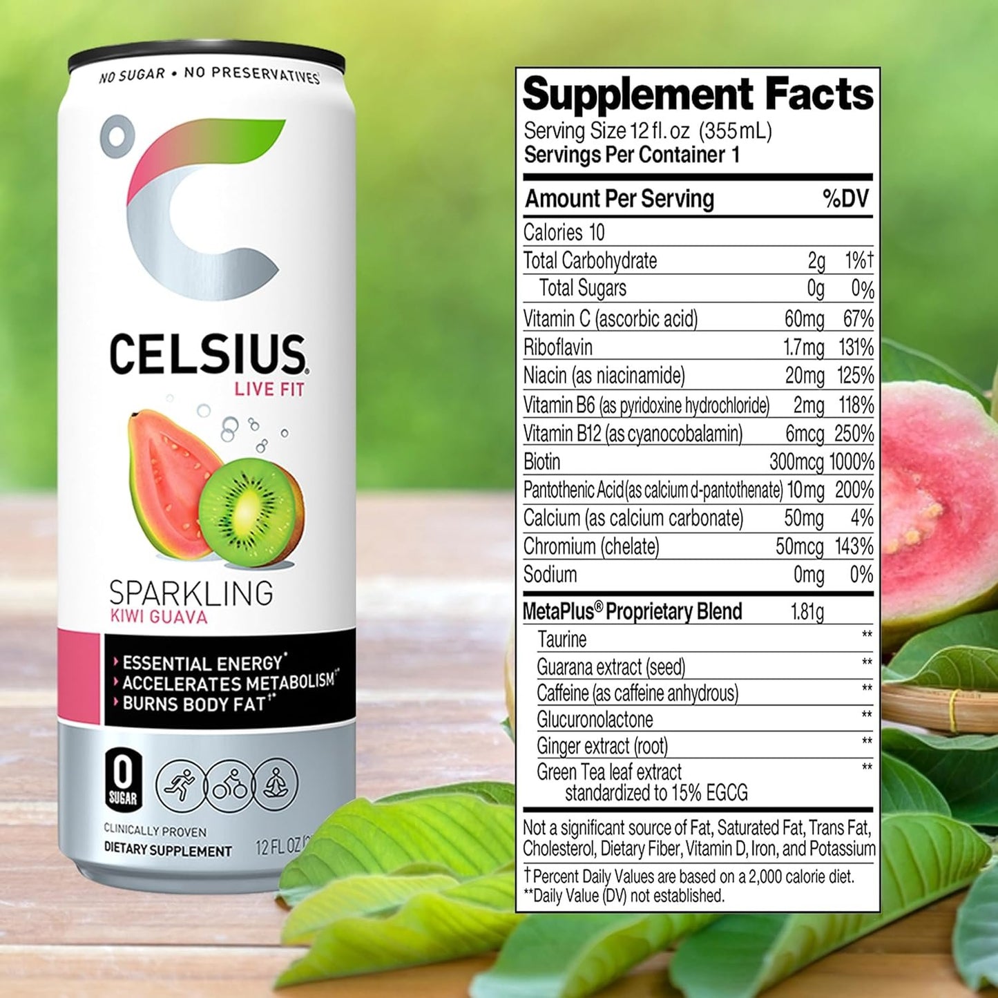 Celsius Sparkling Essential Energy Drink No Sugar or Preservatives 12 fl oz, Slim Cans Assorted Variety 12 Pack, in The Award Box Packaging Combo Box